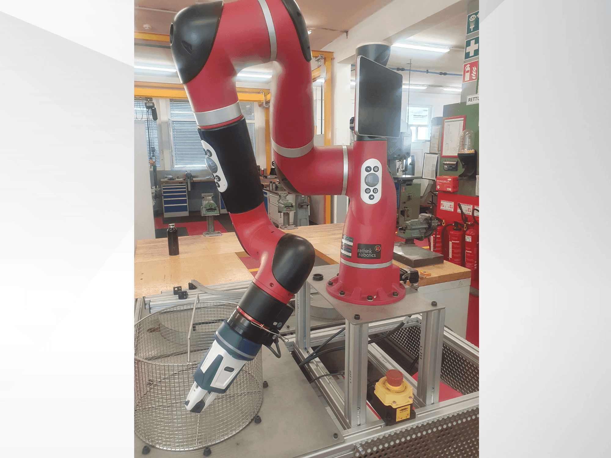 Widok z przodu maszyny RETHINK Robotics Sawyer