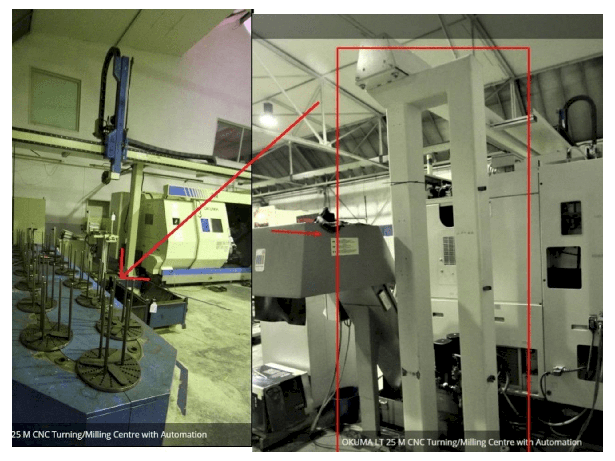 Widok z przodu maszyny Okuma LT 25 M