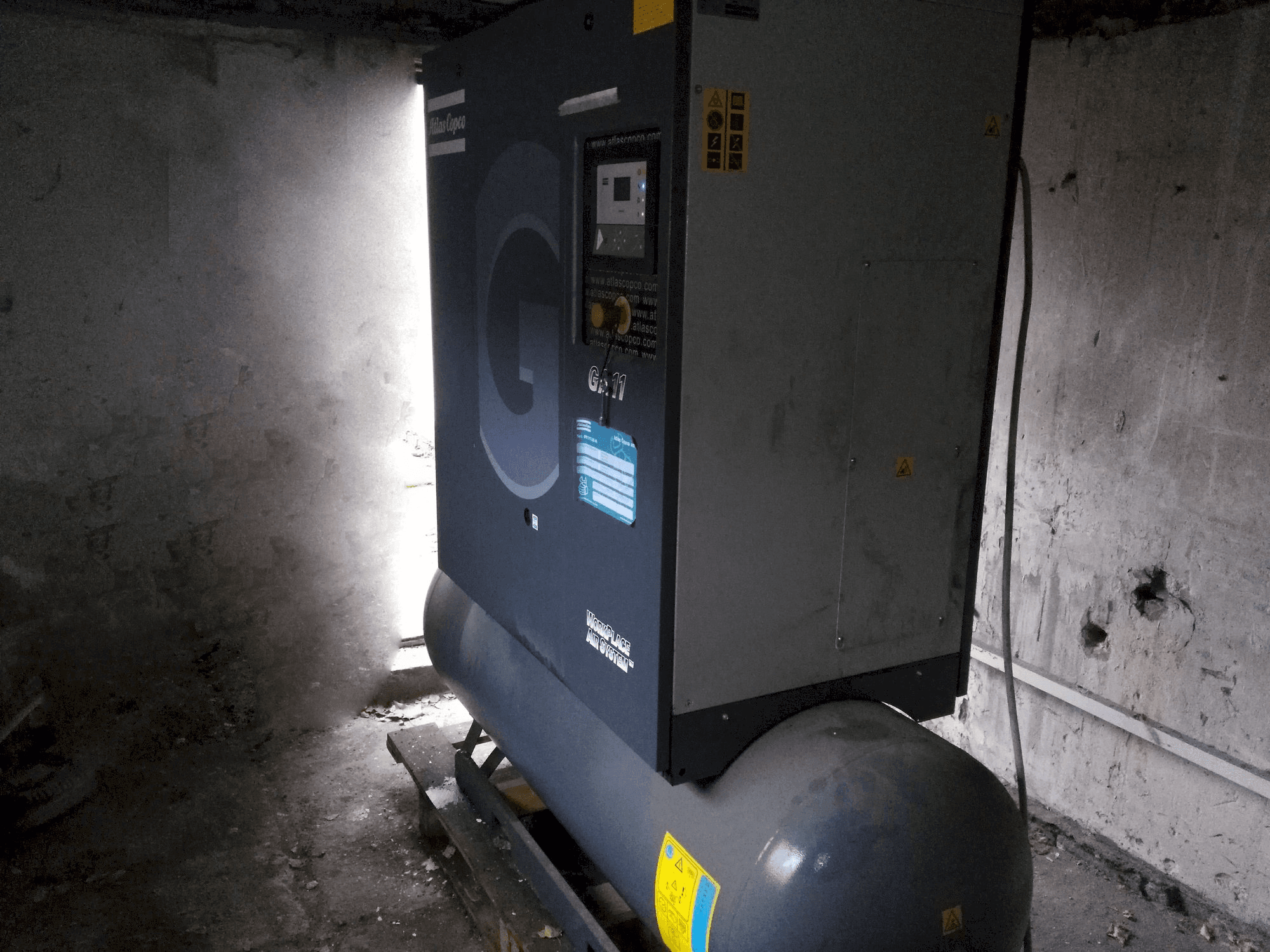 Widok z przodu maszyny Atlas Copco GA11P