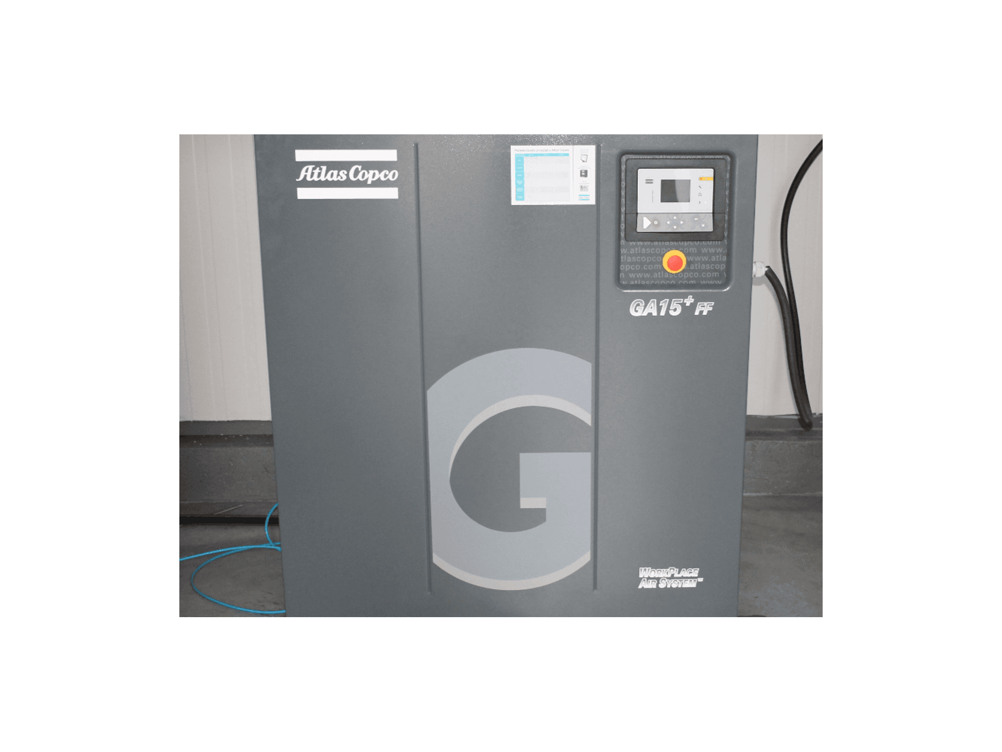 Widok z przodu maszyny Atlas Copco Ga15 + FF