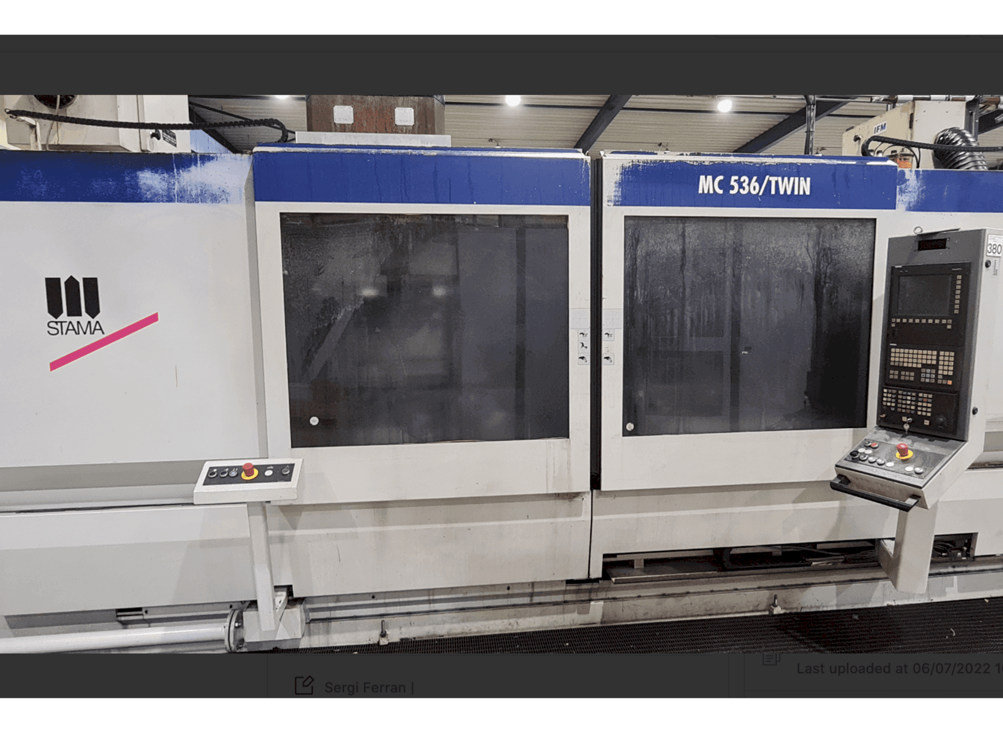 Widok z przodu maszyny STAMA MC536/Twin
