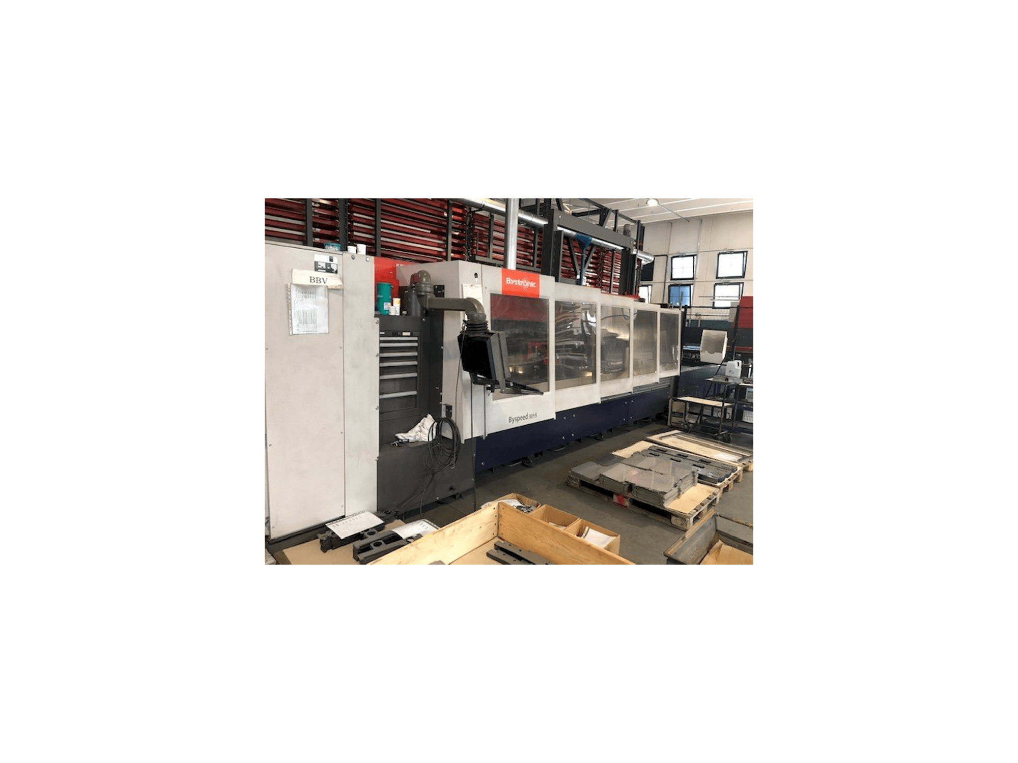 Widok lewej strony maszyny Bystronic Byspeed 3015