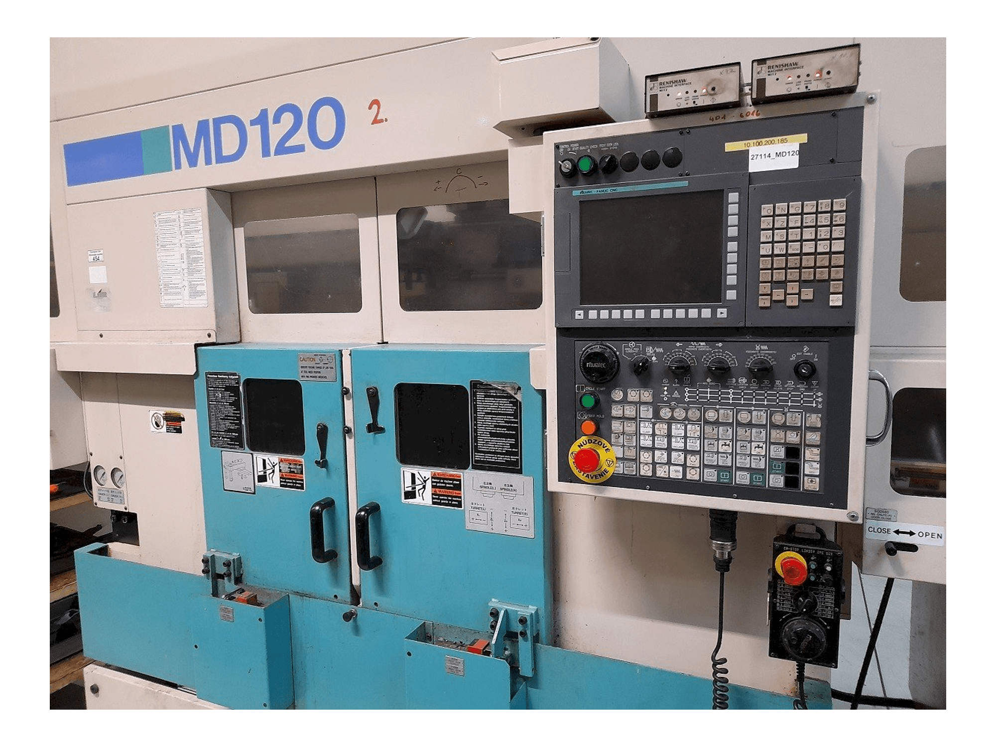 Widok z przodu maszyny Muratec MD120 + MS60